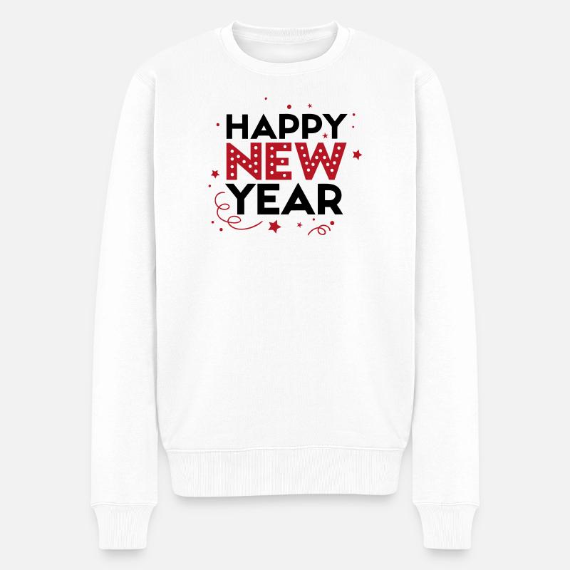 Happy New Year #10 - Männer Premium Bio Pullover - Weiß