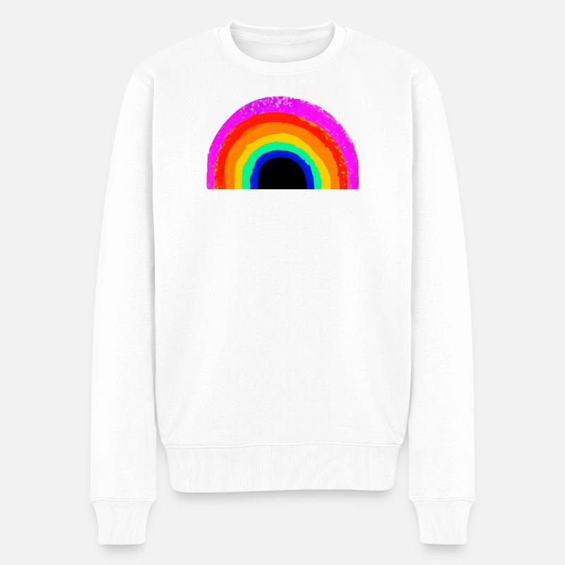 Arche arc-en-ciel éclatante - Pull Premium bio Homme - blanc