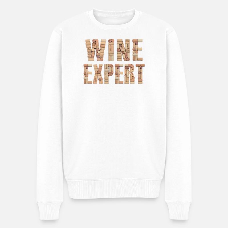 Wine Expert – Design élégant en liège - Pull Premium bio Homme - blanc
