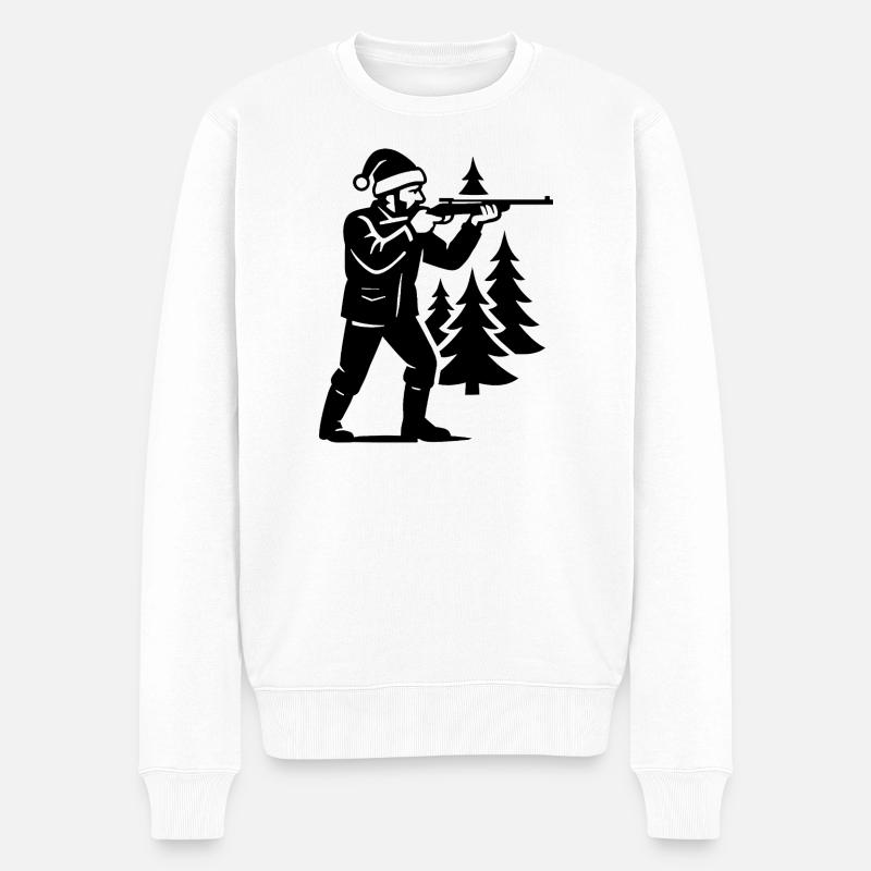 Cadeau de chasse Noël Chasse Noël - Pull Premium bio Homme - blanc