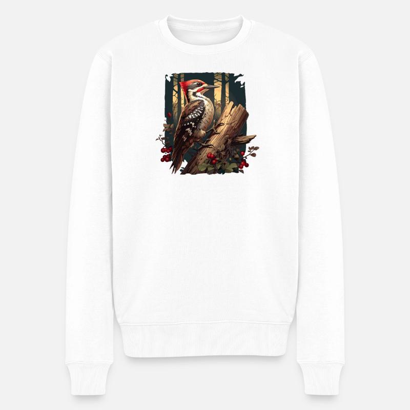 Spechte Specht - Männer Premium Bio Pullover - Weiß
