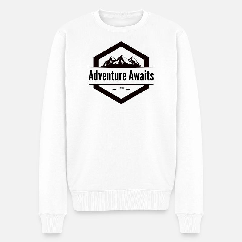 Adventure Awaits – Reise Shirt - Männer Premium Bio Pullover - Weiß