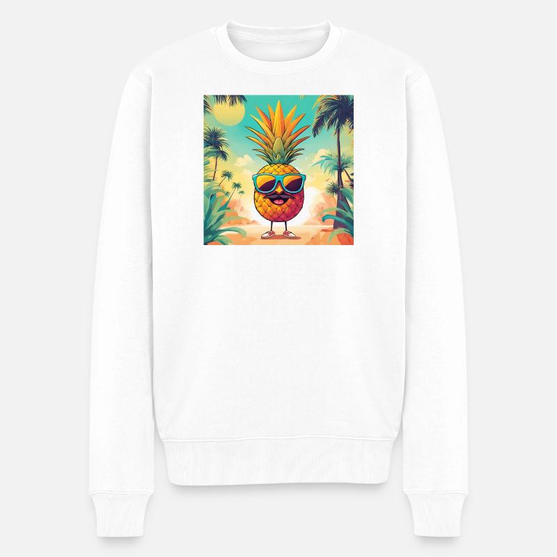 M. Cool Ananas - Pull Premium bio Homme - blanc
