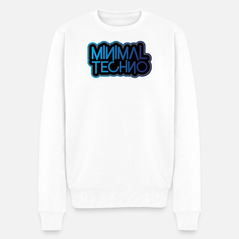 Minimaler Techno - Männer Premium Bio Pullover - Weiß