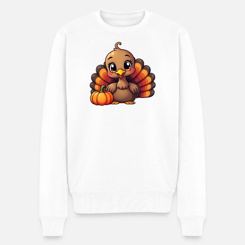 Bébé dinde de Thanksgiving - Pull Premium bio Homme - blanc