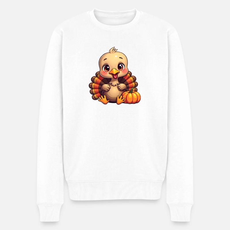 Thanksgiving Truthahn Baby - Männer Premium Bio Pullover - Weiß