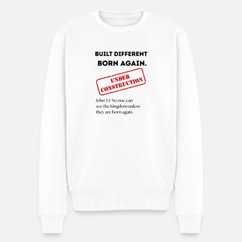 En construction Timbre Art. Vêtements chrétiens. - Pull Premium bio Homme - blanc
