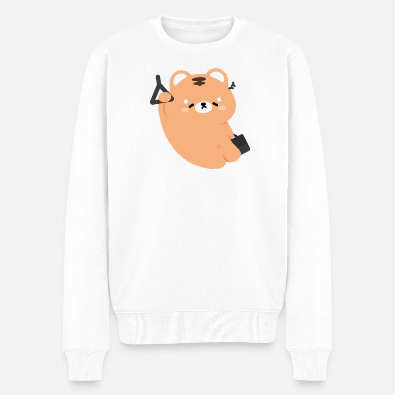 Tiger Commute fatigué - Pull Premium bio Homme - blanc