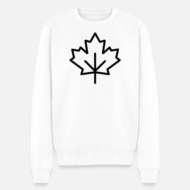 Ahornblatt - Männer Premium Bio Pullover - Weiß