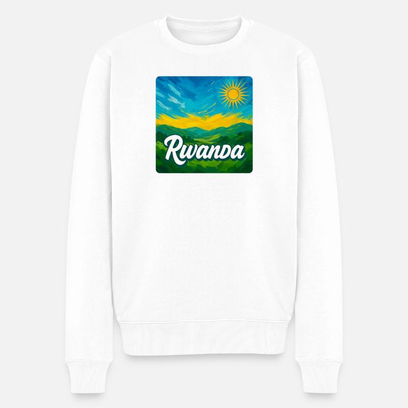 Rwanda – La beauté verte de l’Afrique - Pull Premium bio Homme - blanc
