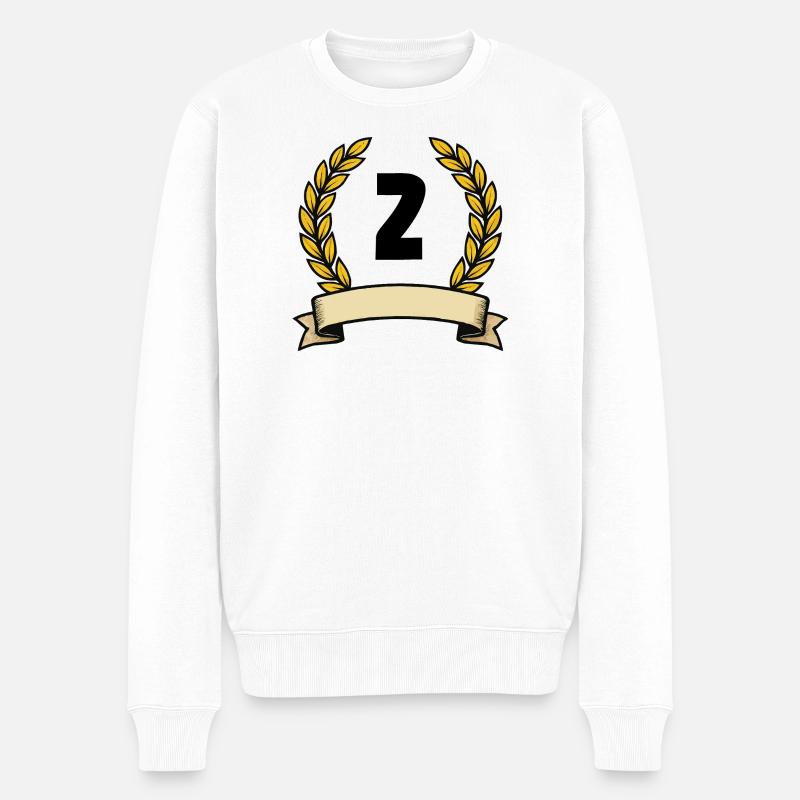 Lorbeerkranz Emblem Banner 2 - Männer Premium Bio Pullover - Weiß