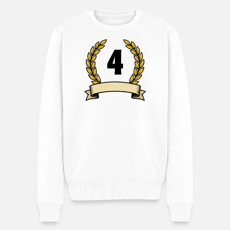 Couronne de laurier doré 4 - Pull Premium bio Homme - blanc