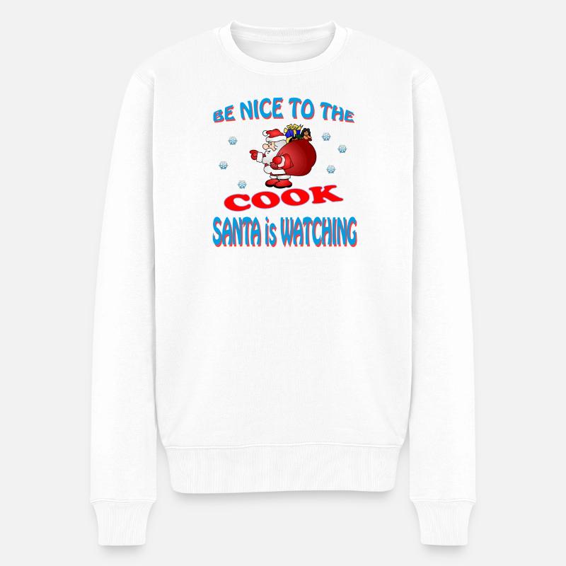 SANTA COOK - Männer Premium Bio Pullover - Weiß