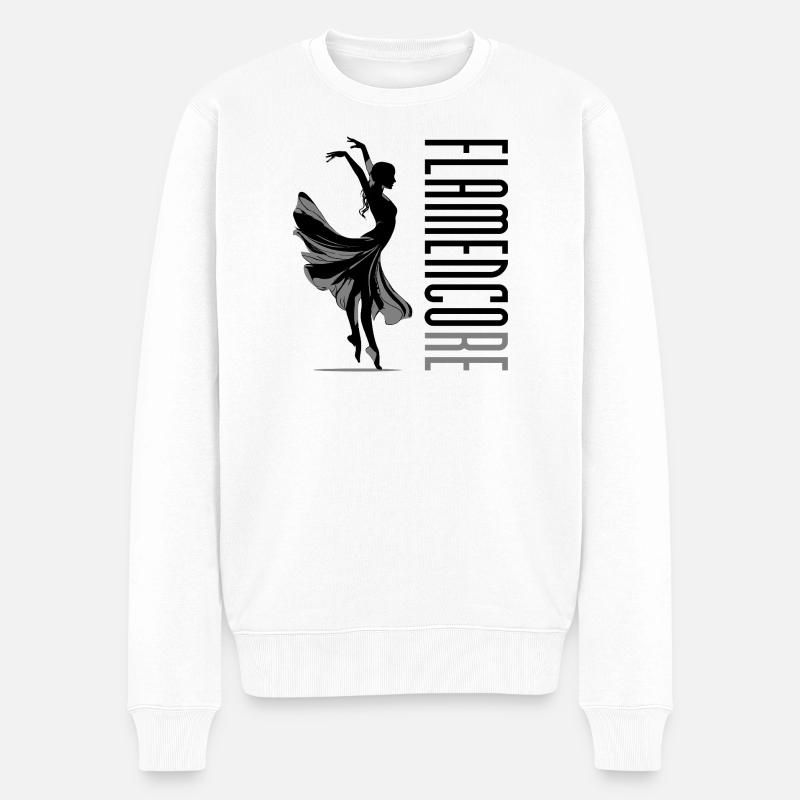 Flamencore Schwarz - Männer Premium Bio Pullover - Weiß