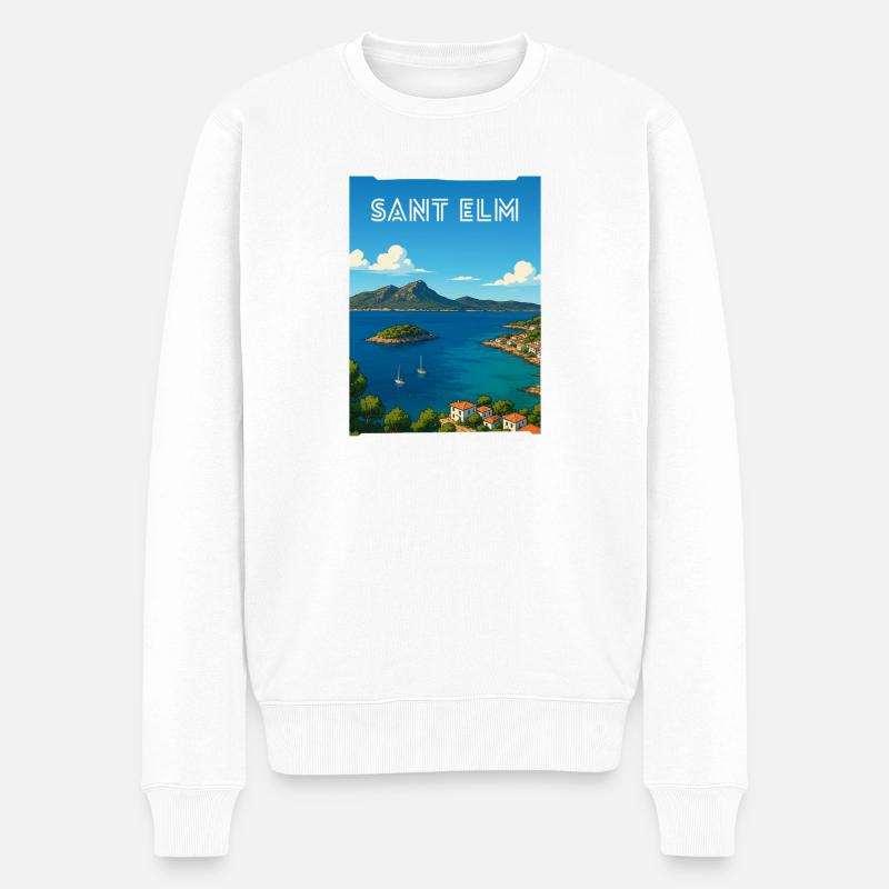 Sant Elm - Mallorca - Männer Premium Bio Pullover - Weiß