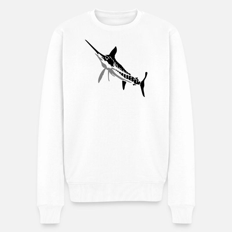 Speerfisch - Männer Premium Bio Pullover - Weiß