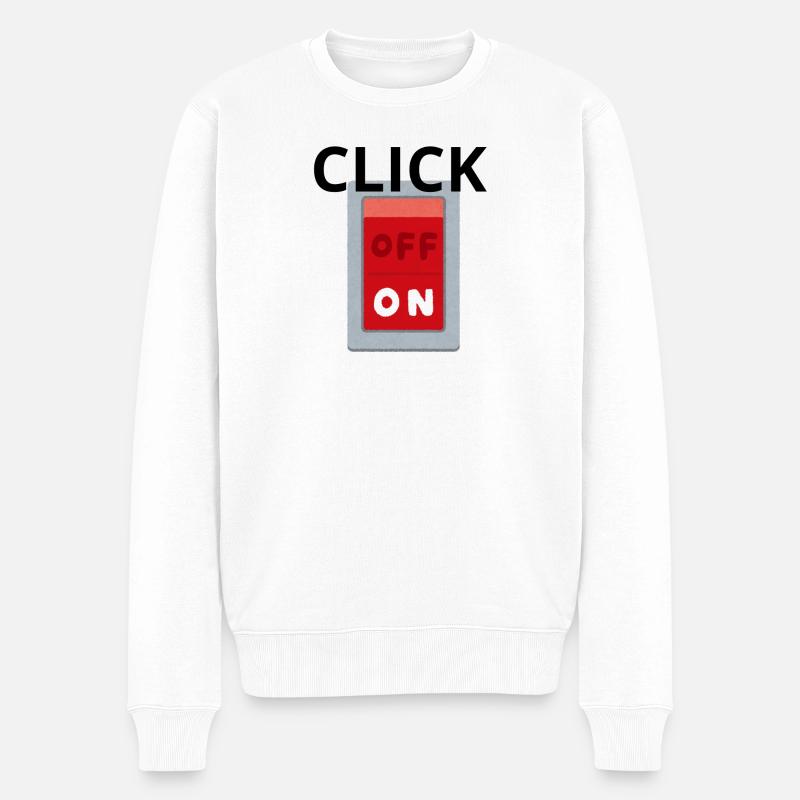 Interrupteur OFF ON Retro Rouge - Click - Pull Premium bio Homme - blanc