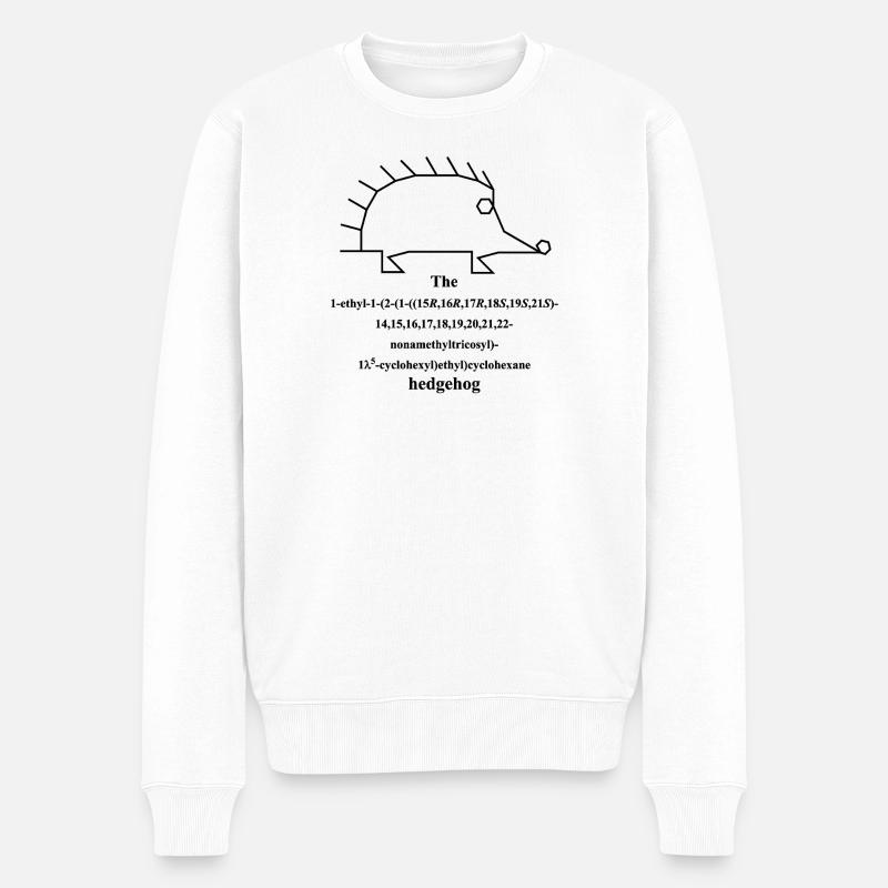 Igel Molekül - IUPAC nomenklatur Witz -b - Männer Premium Bio Pullover - Weiß