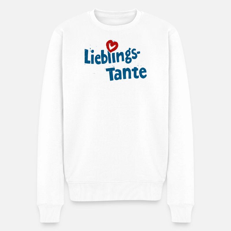 Lieblings - Tante - Männer Premium Bio Pullover - Weiß