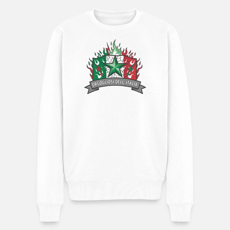 Italienischer Stolz mit Flammenstern - Männer Premium Bio Pullover - Weiß