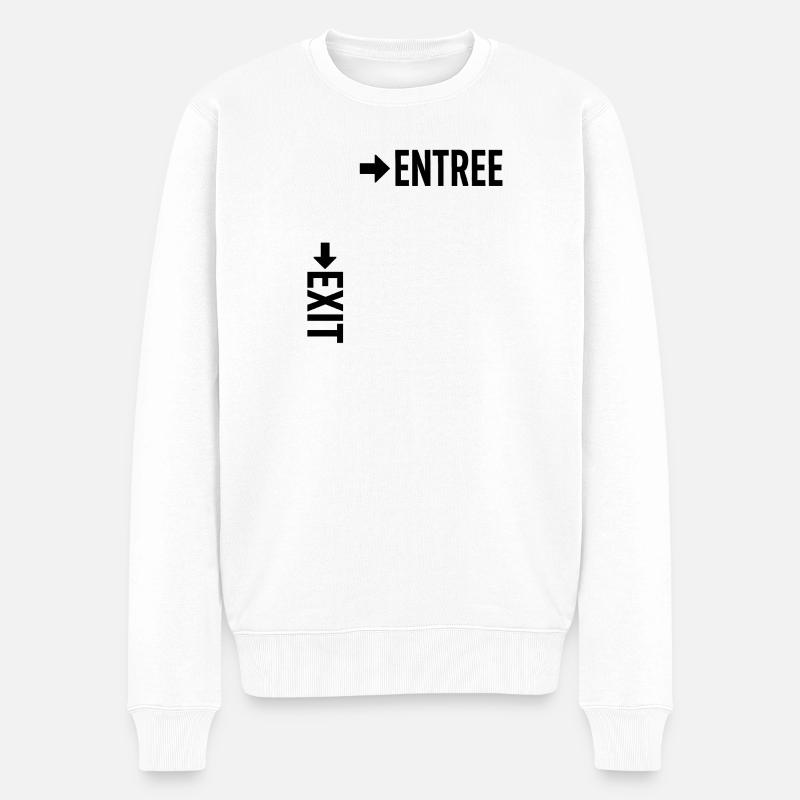 Ausgang Eingang - Männer Premium Bio Pullover - Weiß