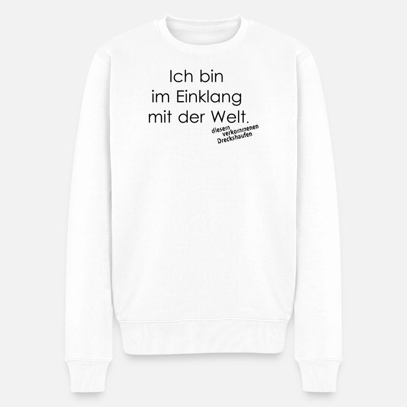 Einklang mit der Welt - Männer Premium Bio Pullover - Weiß