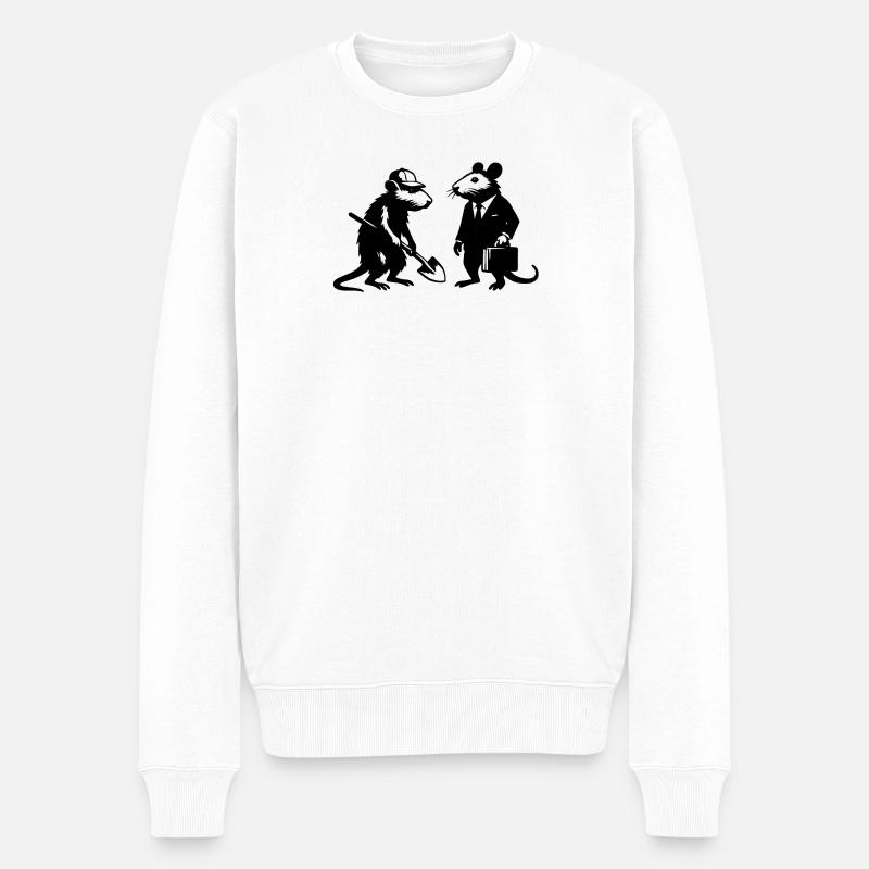 Chat blanc | Riches et pauvres - Pull Premium bio Homme - blanc