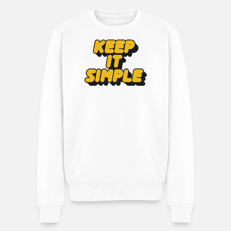 Restez simple Rétro audacieux - Pull Premium bio Homme - blanc