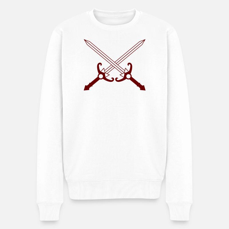 Épées entrelacées - Pull Premium bio Homme - blanc