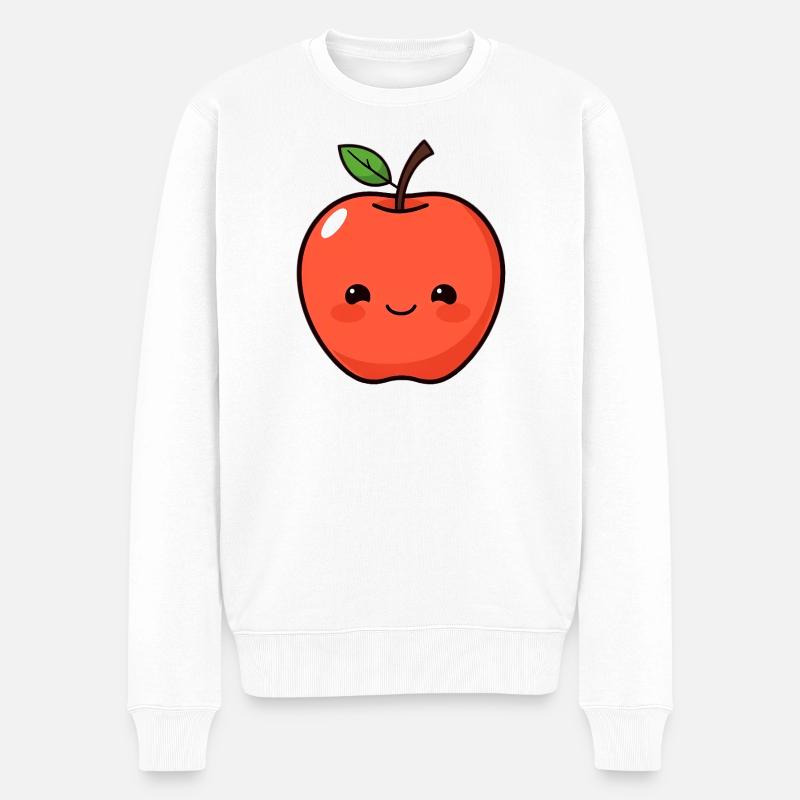 Apfel - Männer Premium Bio Pullover - Weiß
