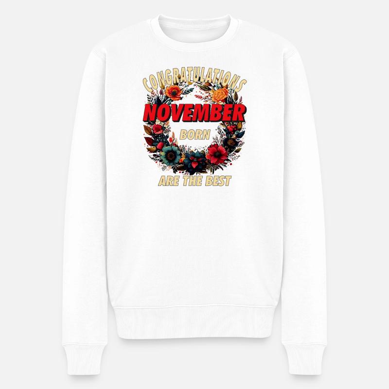 CONGRATULATIONS NOVEMBER - Männer Premium Bio Pullover - Weiß