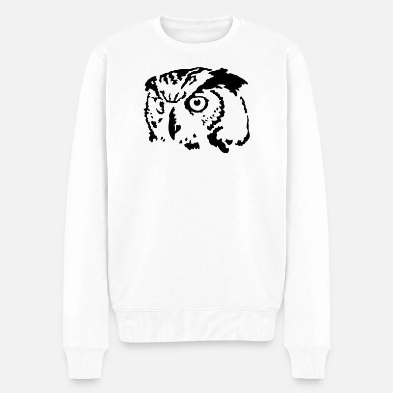 Hibou - Pull Premium bio Homme - blanc