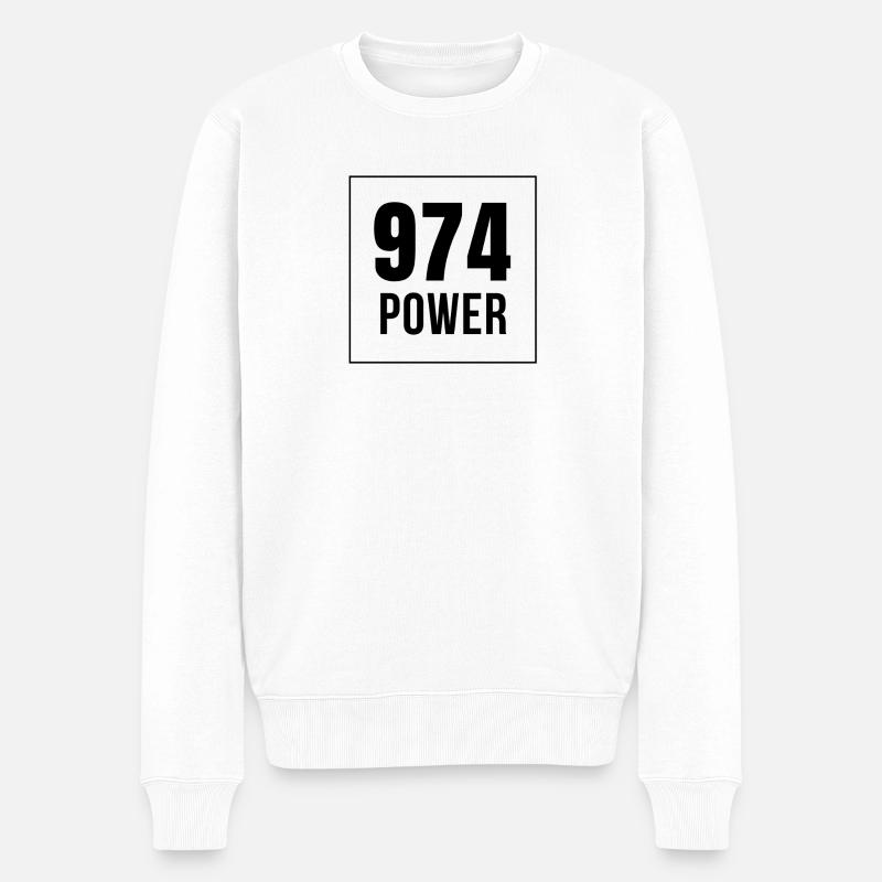 974 Leistung - Männer Premium Bio Pullover - Weiß