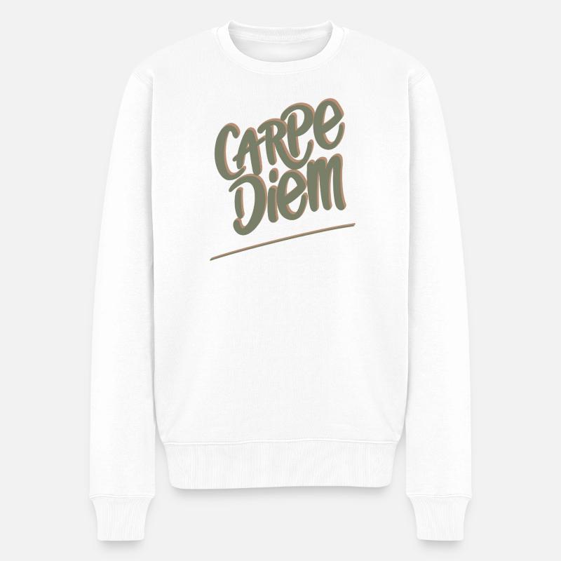 Carpe Diem - Pull Premium bio Homme - blanc