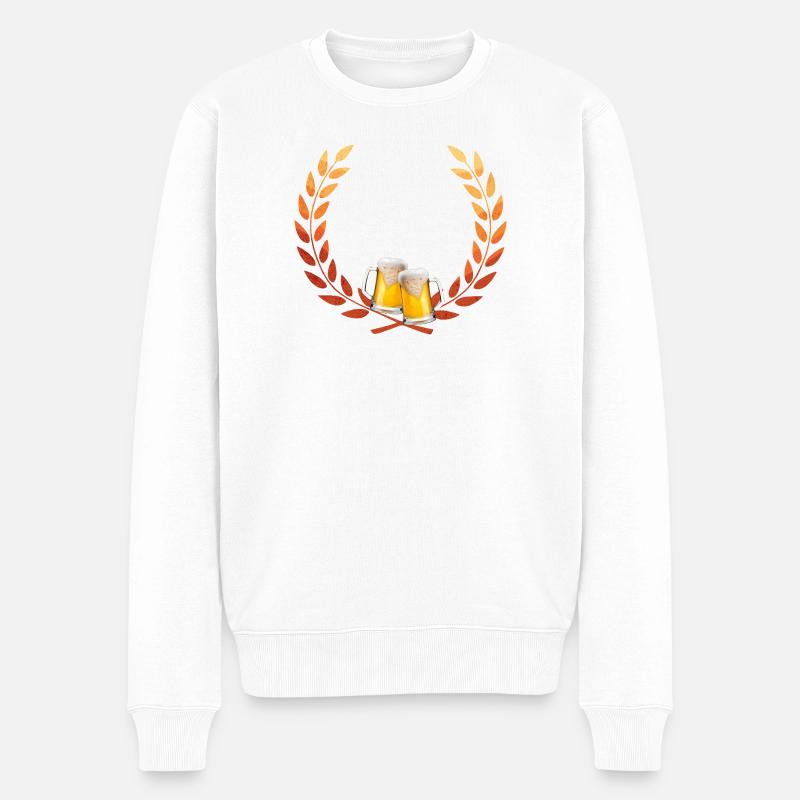 Joie du houblon doré - Pull Premium bio Homme - blanc