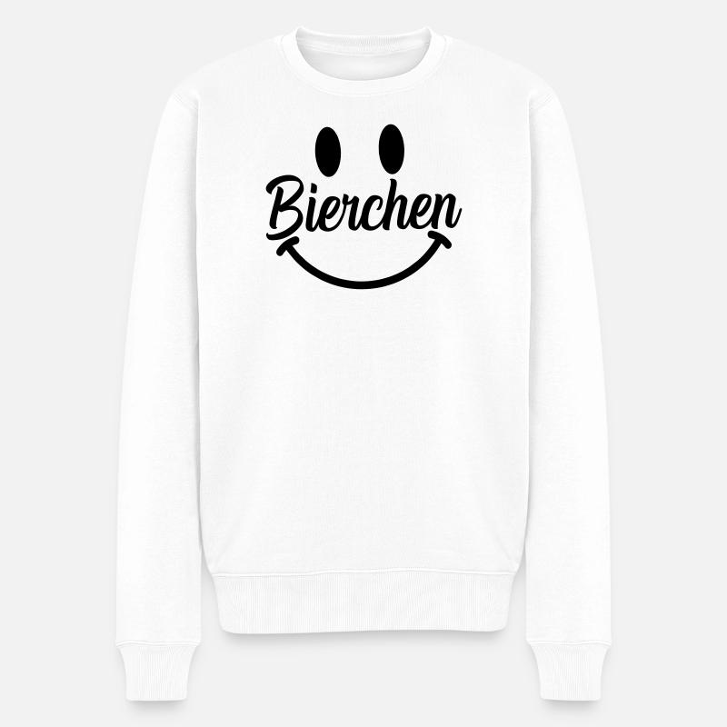 Smile Bierchen - Männer Premium Bio Pullover - Weiß