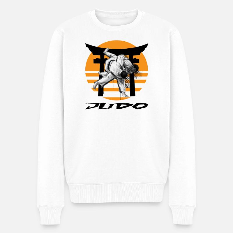 Judo - Männer Premium Bio Pullover - Weiß