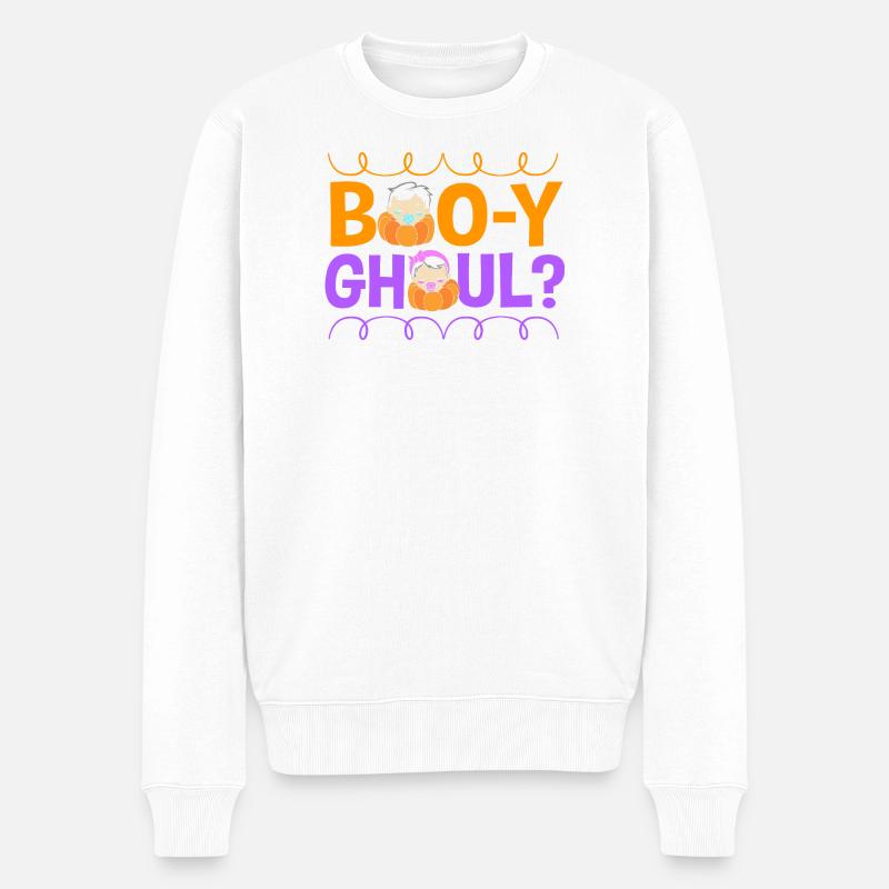 Halloween Gender Reveal - Männer Premium Bio Pullover - Weiß