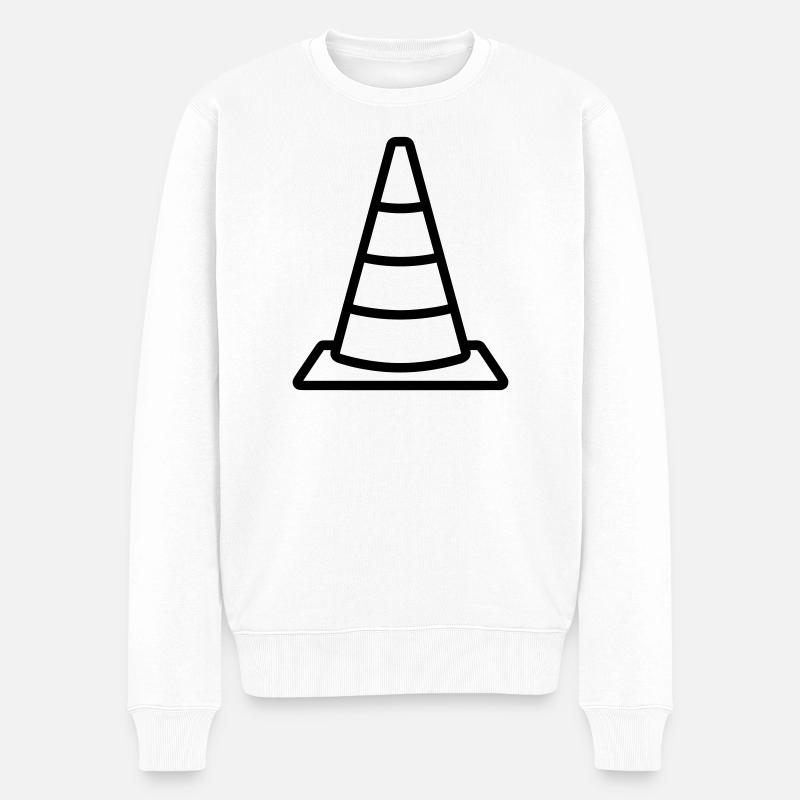 Leitkegel - Männer Premium Bio Pullover - Weiß