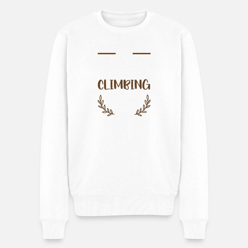 Ich liebe dasKlettern - Männer Premium Bio Pullover - Weiß