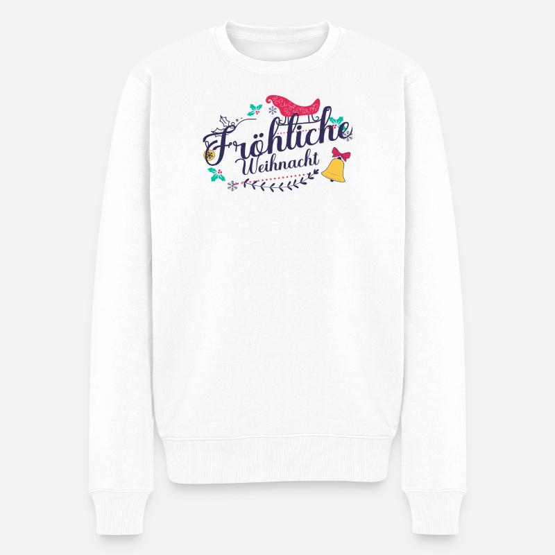 Fröhliche Weihnacht - Männer Premium Bio Pullover - Weiß