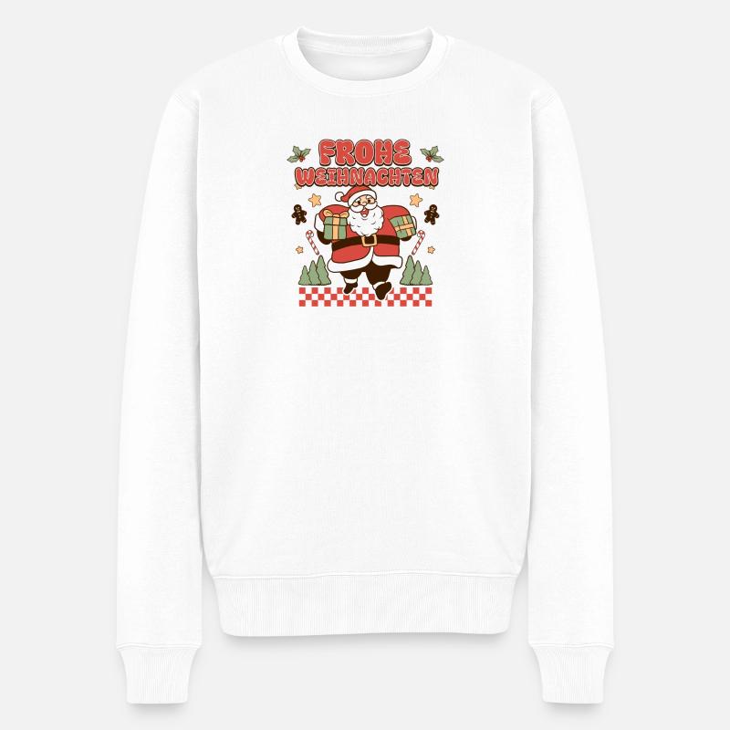 Frohe Weihnachten - Männer Premium Bio Pullover - Weiß