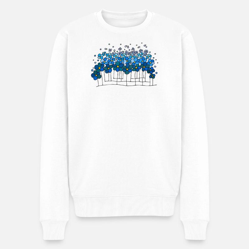 Blumen - Männer Premium Bio Pullover - Weiß