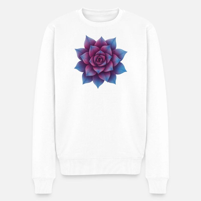 Fleur de rosette azur - Pull Premium bio Homme - blanc