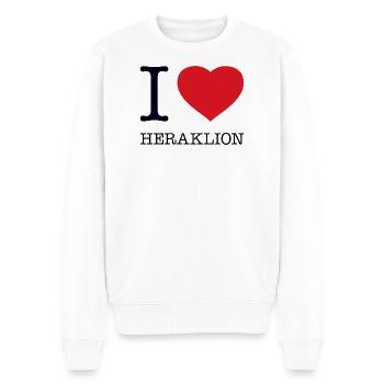 I love Heraklion Crete - Männer Premium Bio Pullover - Weiß - Vorne - Thijin (182cm)