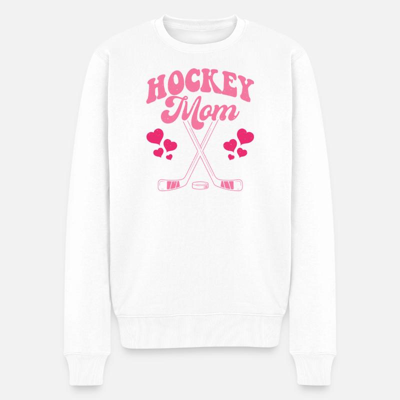 Hockey Mom - Männer Premium Bio Pullover - Weiß