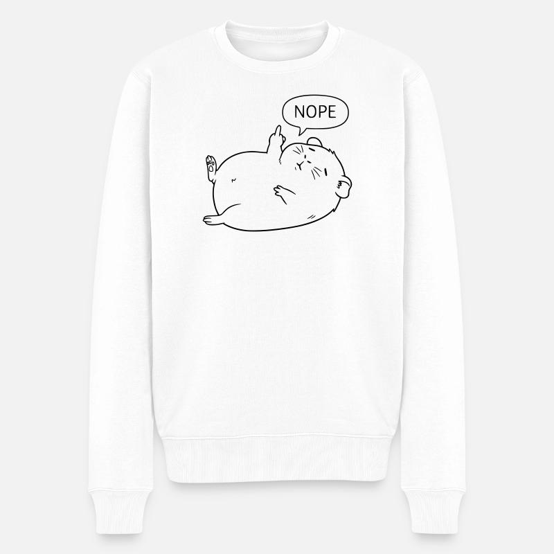Nope Guinea Pig | Cute statement design - Men's Premium Organic Jumper - white
