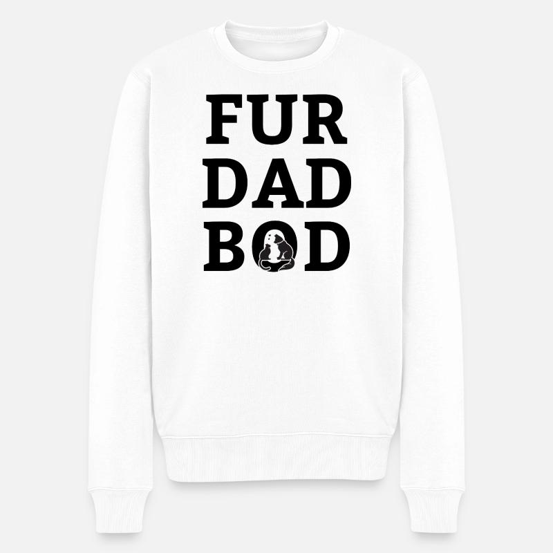 Fur dad bod - Männer Premium Bio Pullover - Weiß