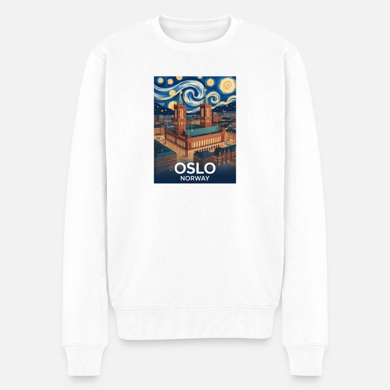 Oslo - Männer Premium Bio Pullover - Weiß