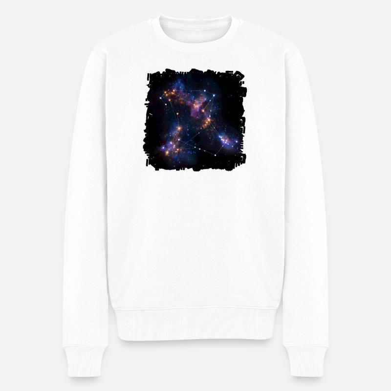 Sternennetz Konstellation - Männer Premium Bio Pullover - Weiß